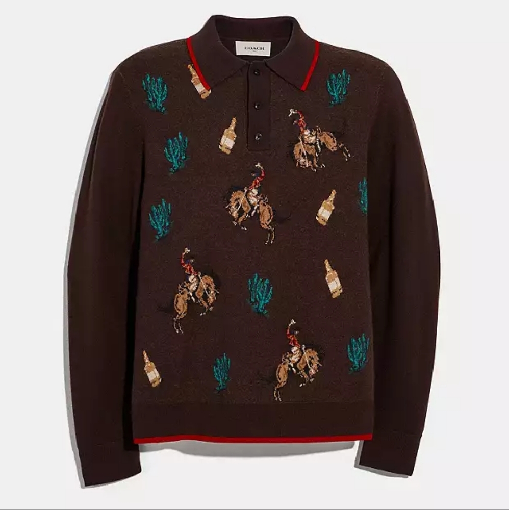 Coach rodeo polo sweater